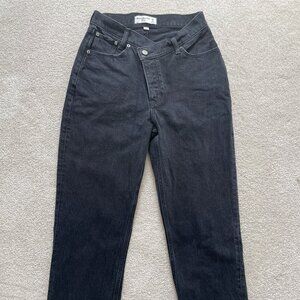 Abercrombie & Fitch Curve Love The Dad High Rise Jeans- Black